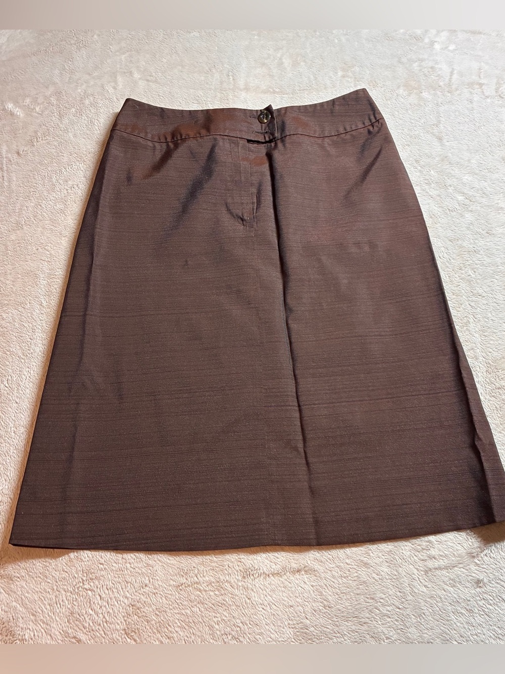 Barbara Bui Paris Brown Shimmer A Line Midi Skirt French 40 US 8 Minimalist 90s